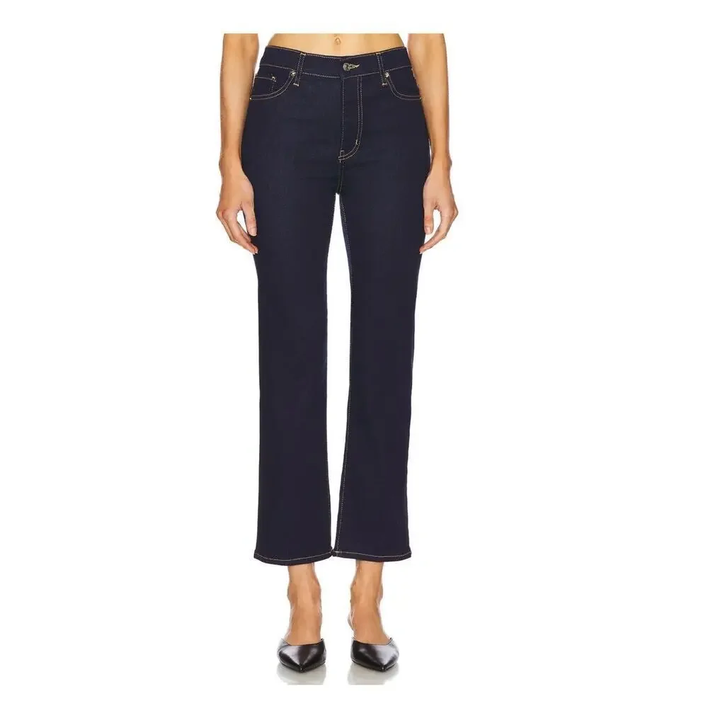 NWT Frame le sleek straight leg dark blue jeans Stargirl size 27